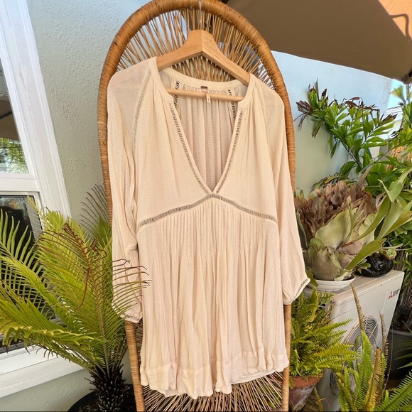 Free People Cream Mini Dress π - Picture 1 of 4